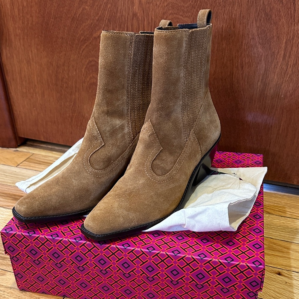Tory Burch Tan Suede Boots